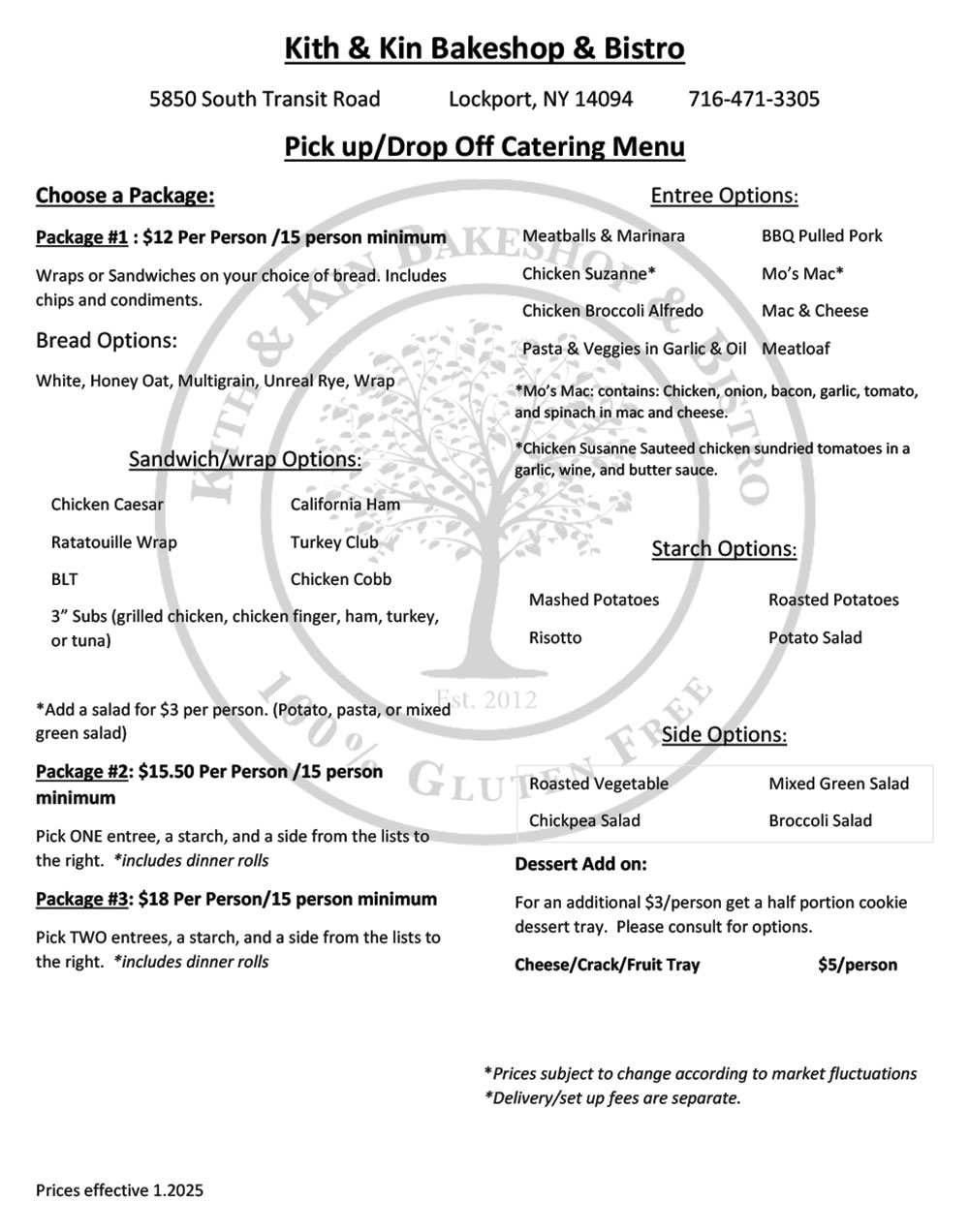Catering Menu